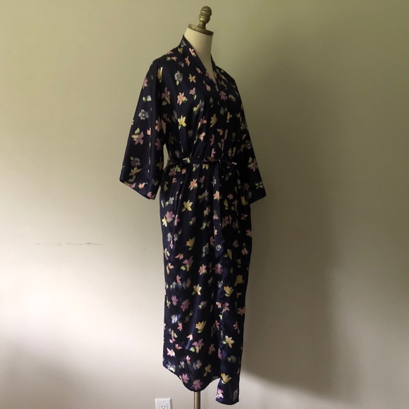 Blue Floral Kimono Robe MYSTIQUE One Size - Picture 10 of 10